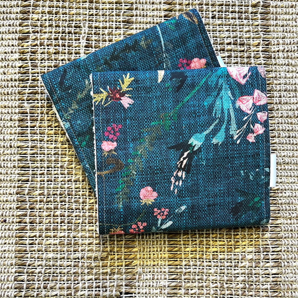 set of 2 burp cloths in teal fable