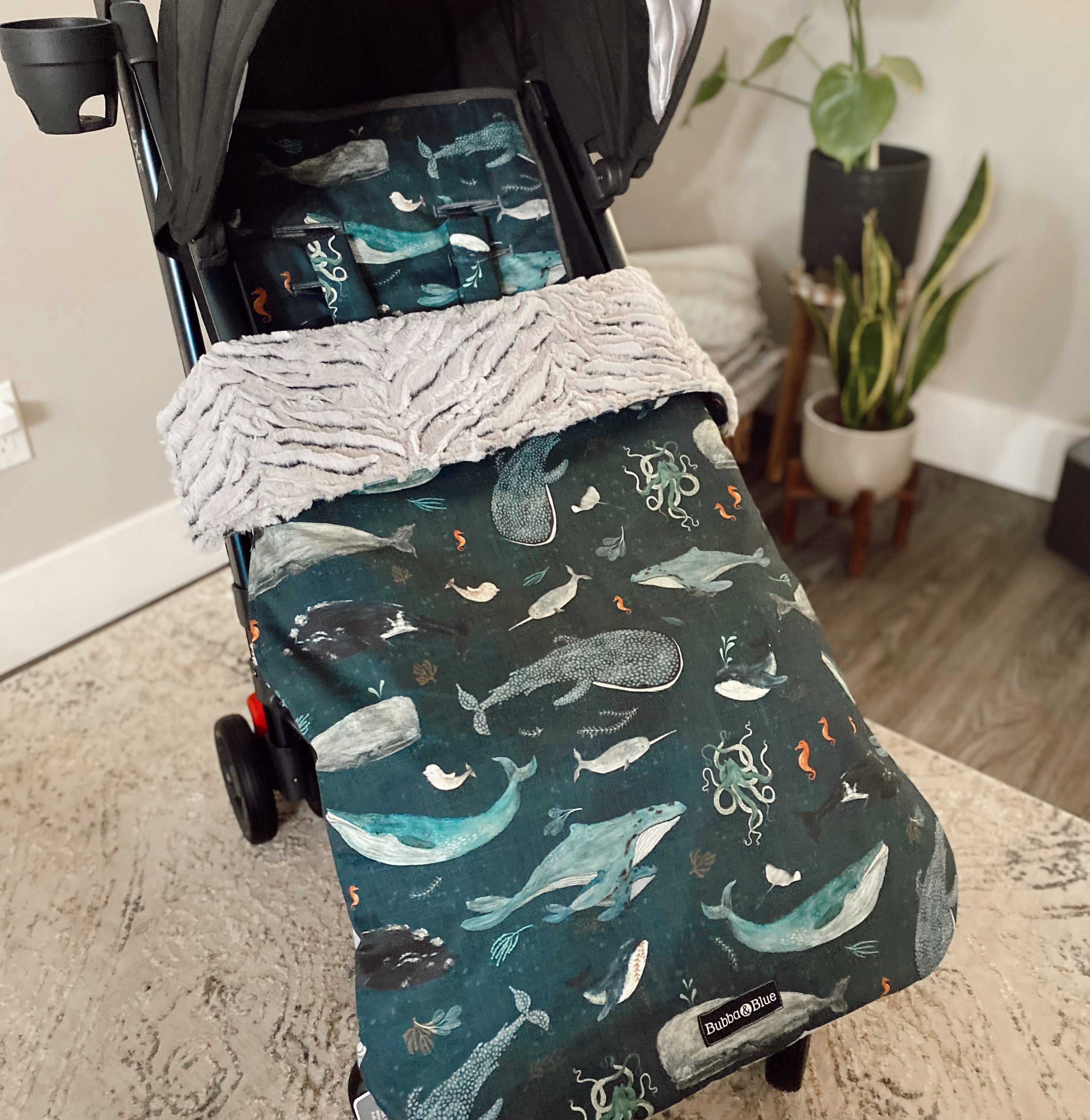 Blue whale stroller set
