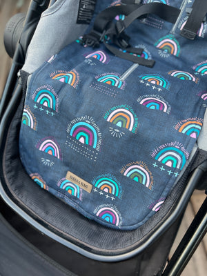 Universal fit stroller liner denim rainbow