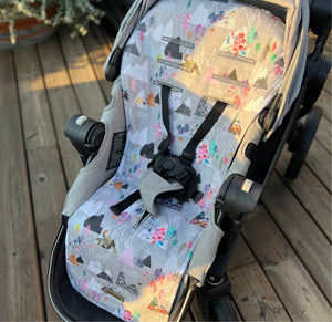 Universal fit stroller liner in pink dream mountain